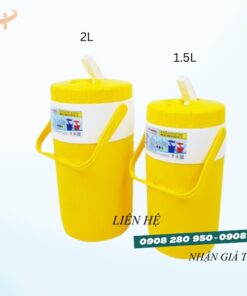 Ca đá tròn có vòi nhựa cao cấp giữ nhiệt tốt, giá sỉ toàn quốc 11 Binh nhiet co voi vang 1.5 2l