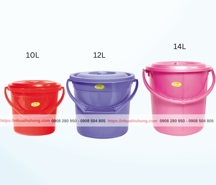 Xô nhựa có nắp 10l, 12l, 14l giá ưu đãi – nhựa dày, đa năng 1 Xo nhua 10l 12l 14l