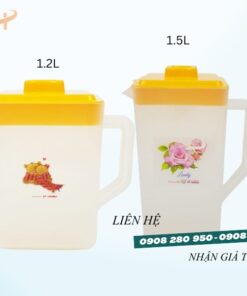 Ca đựng nước vuông nhựa dày có quai giá sỉ rẻ tại HCM 11 ca da vuong trong nap vang 1.2 1.5l