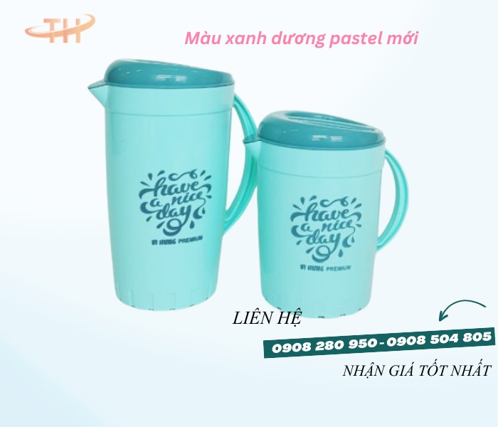 Ca đá tròn bông nhựa dày nhiều dung tích giá sỉ rẻ toàn quốc 2 ca tron bong pastel duong