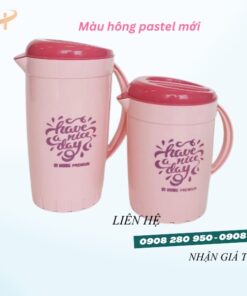 Ca đá tròn bông nhựa dày nhiều dung tích giá sỉ rẻ toàn quốc 12 ca tron bong pastel hong