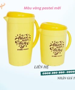 Ca đá tròn bông nhựa dày nhiều dung tích giá sỉ rẻ toàn quốc 14 ca tron bong pastel vang