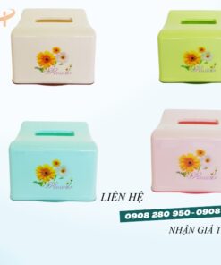 Hộp đựng khăn giấy vuông lò xo giá sỉ rẻ – đẹp bền, ứng dụng đa không gian 5 hop dung khan giay vuong du mau