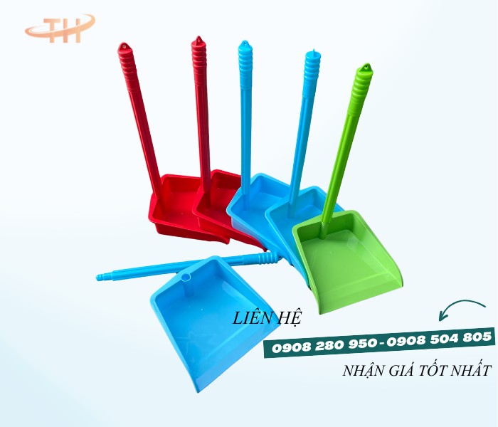 Ki hốt rác vuông cán dài cho gia đình & văn phòng – Gọn nhẹ, chắc chắn 2 hot rac can dai ben dep