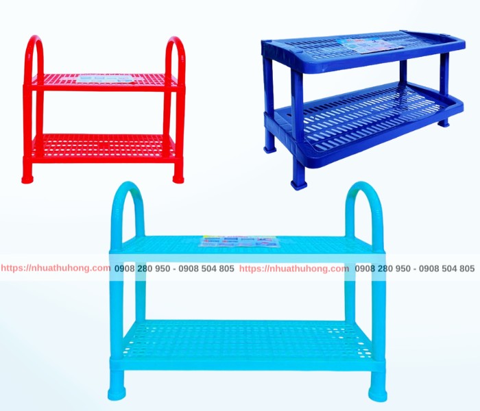 Kệ nhựa để giày dép 2 tầng kích thước nhỏ, trung, đại 1 ke de giay dep 2 tang nho trung dai