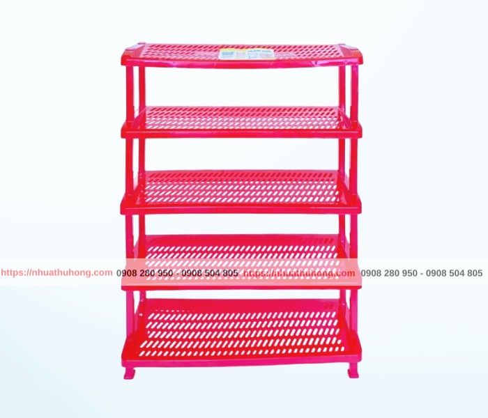 Kệ nhựa để giày dép 5 tầng đủ size gọn gàng, tiện lợi, giá sỉ rẻ 1 ke de giay dep 5 tang