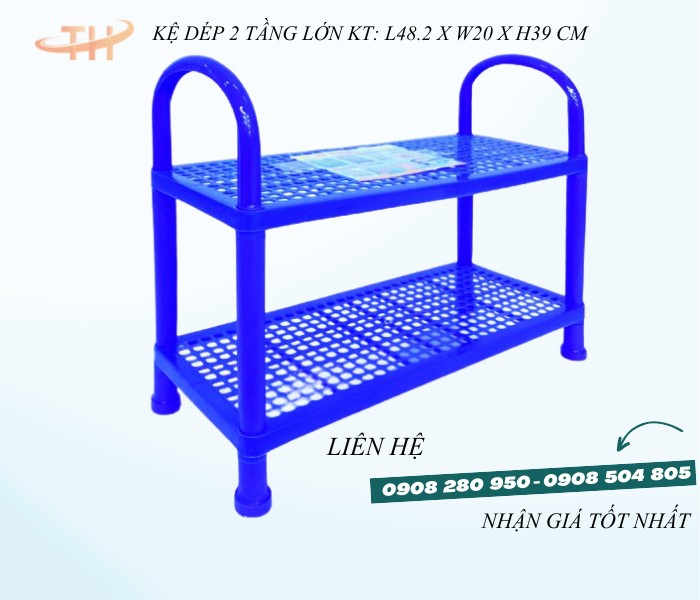Kệ nhựa để giày dép 2 tầng kích thước nhỏ, trung, đại 2 ke dep 2 tang lon