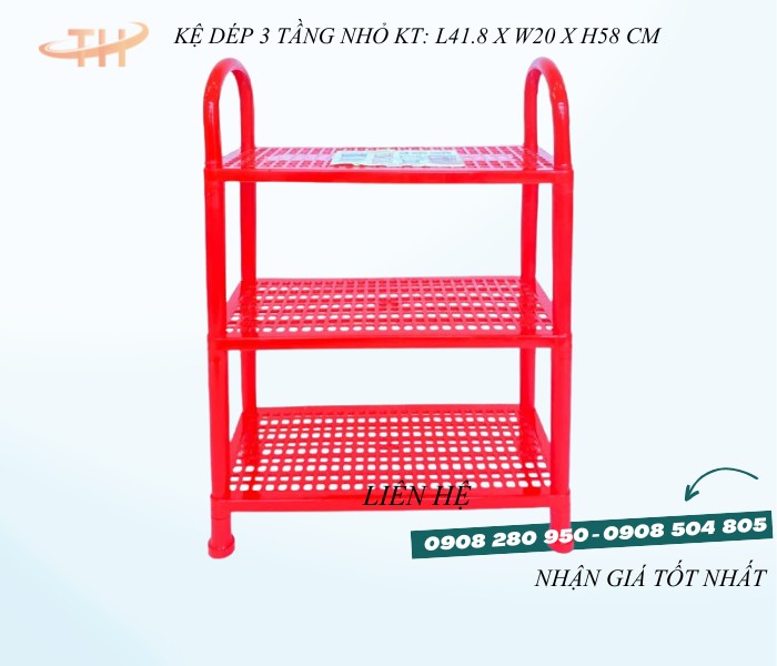 Kệ nhựa để giày dép 3 tầng kích thước nhỏ, trung, đại 3 ke giay dep 3 tang nho do