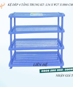 Kệ nhựa để giày dép 4 tầng kích thước nhỏ, trung, đại 7 ke giay dep 4 tang duong nhat