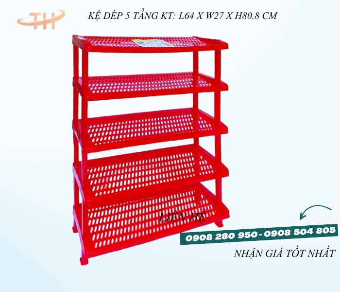 Kệ nhựa để giày dép 5 tầng đủ size gọn gàng, tiện lợi, giá sỉ rẻ 4 ke giay dep 5 tang do dam
