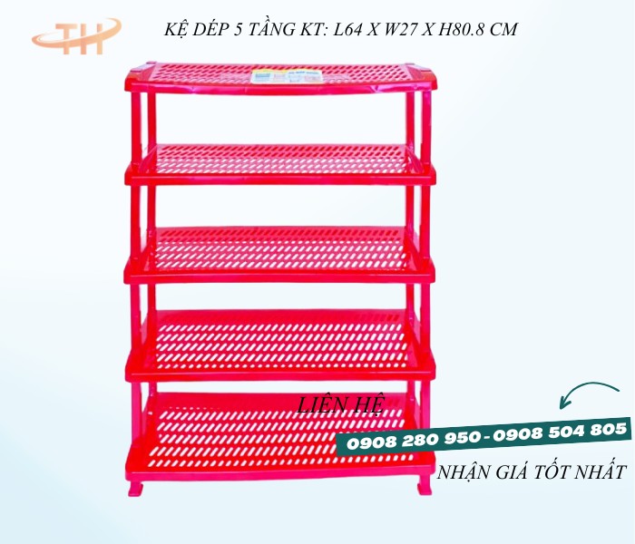 Kệ nhựa để giày dép 5 tầng đủ size gọn gàng, tiện lợi, giá sỉ rẻ 5 ke giay dep 5 tang do