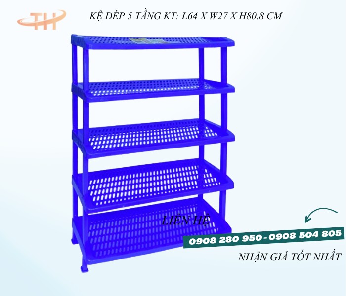 Kệ nhựa để giày dép 5 tầng đủ size gọn gàng, tiện lợi, giá sỉ rẻ 3 ke giay dep 5 tang duong