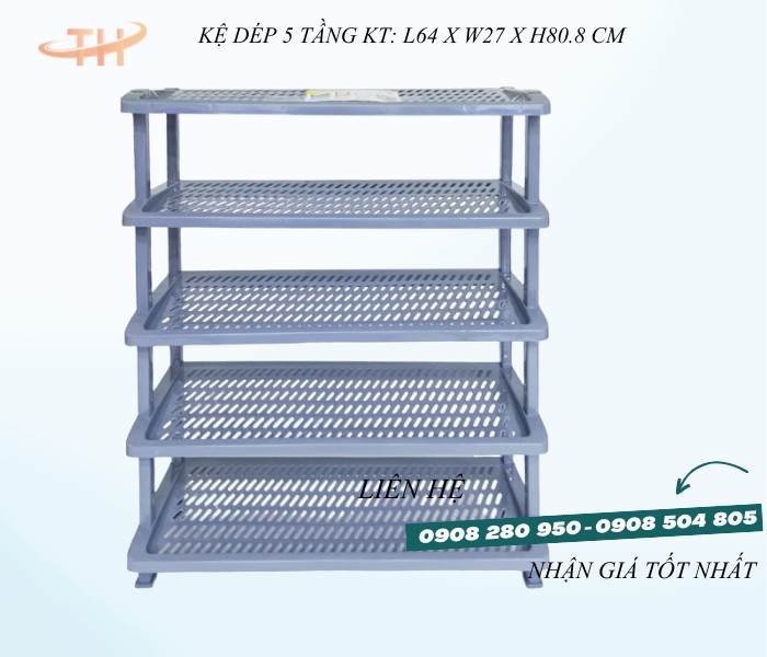 Kệ nhựa để giày dép 5 tầng đủ size gọn gàng, tiện lợi, giá sỉ rẻ 2 ke giay dep 5 tang