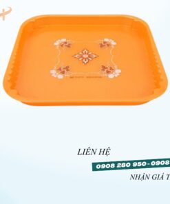 Khay Úp Bưng Ly Vuông Giá Rẻ Tại HCM – Nhựa Dày Bền, Tiện Lợi 10 khay bung vuong cam