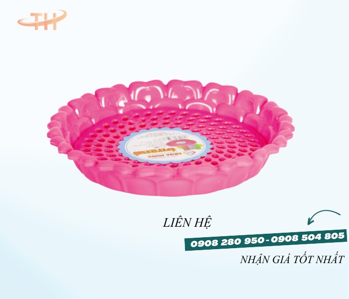 Khay úp ly tròn nhiều size giá sỉ rẻ, nhựa bền đẹp 2 khay up ly tron canh sen hong