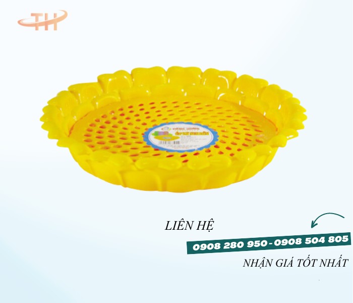 Khay úp ly tròn nhiều size giá sỉ rẻ, nhựa bền đẹp 3 khay up ly tron canh sen vang