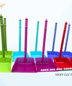 Ki hốt rác vuông cán dài cho gia đình & văn phòng – Gọn nhẹ, chắc chắn 9 ki hot rac can dai du mau