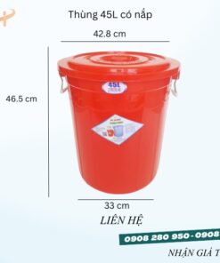 Chuyên sỉ thùng nhựa 45l có nắp, có quai giá xưởng 11 thung 45l do