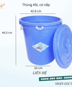 Chuyên sỉ thùng nhựa 45l có nắp, có quai giá xưởng 9 thung 45l lduong