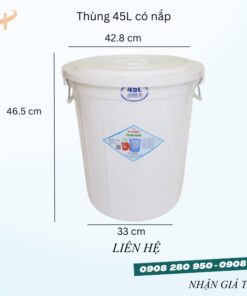 Chuyên sỉ thùng nhựa 45l có nắp, có quai giá xưởng 8 thung 45l trang