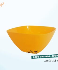 Tô nhựa vuông màu trơn giá rẻ – dùng gia đình, nhà hàng, quán ăn 11 to vuong cam