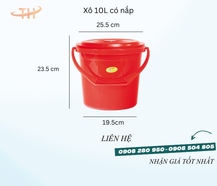 Xô nhựa có nắp 10l, 12l, 14l giá ưu đãi – nhựa dày, đa năng 2 xo nhua 10l
