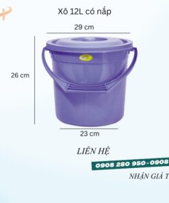 Xô nhựa có nắp 10l, 12l, 14l giá ưu đãi – nhựa dày, đa năng 6 xo nhua 12l