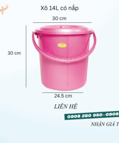 Xô nhựa có nắp 10l, 12l, 14l giá ưu đãi – nhựa dày, đa năng 7 xo nhua 14l