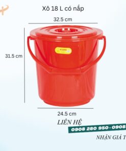 Chuyên sỉ xô nhựa 16l, 18l, 20l có nắp – nhựa dày, bền chắc, giá tốt 6 xo nhua 18l