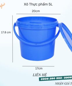 Sỉ lẻ xô nhựa 5L đựng thực phẩm có nắp – Giao nhanh, giá tận gốc 6 xo nhua co nap duong 5L