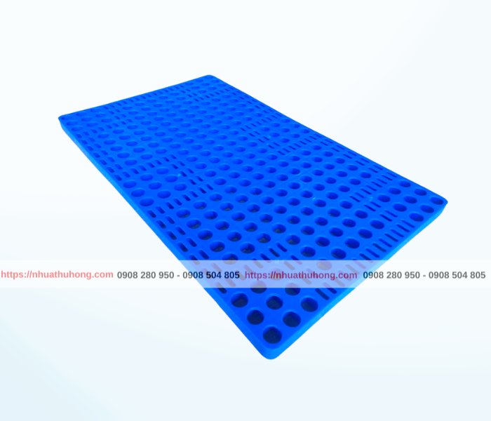 Kho sỉ pallet nhựa không chân mặt lỗ bền chắc, tải trọng tốt 1 ballet lo ko chan