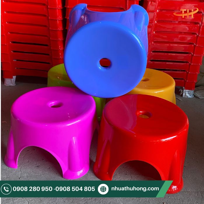 Ghế nhựa tròn lùn giá sỉ Đại Lý 1 Ghế nhựa tròn lùn