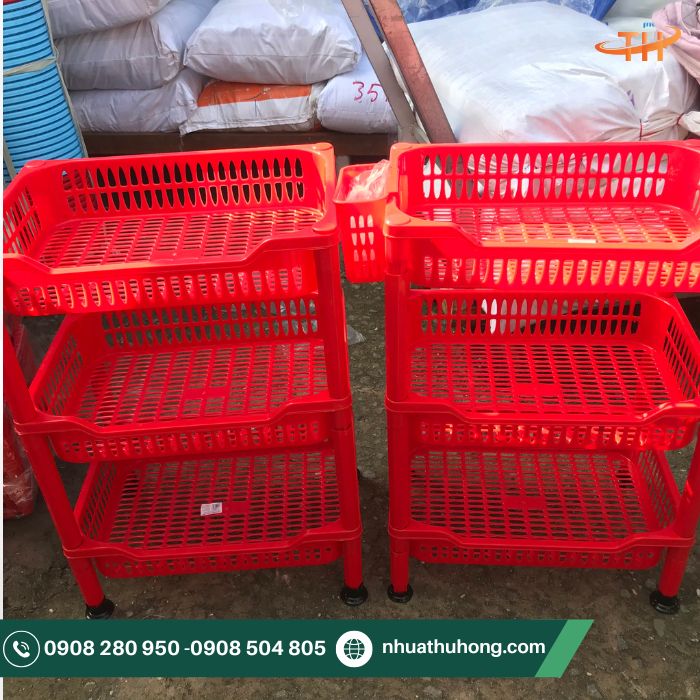 Kệ chén 3 tầng bằng nhựa giá rẻ tại TpHCM 3 Kệ nhựa 3 tầng rời, tháo lắp dễ dàng