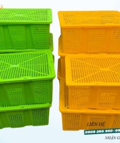 Rổ chữ nhật có nắp đóng ớt, nhãn, vải 5 ro ot vai nhan