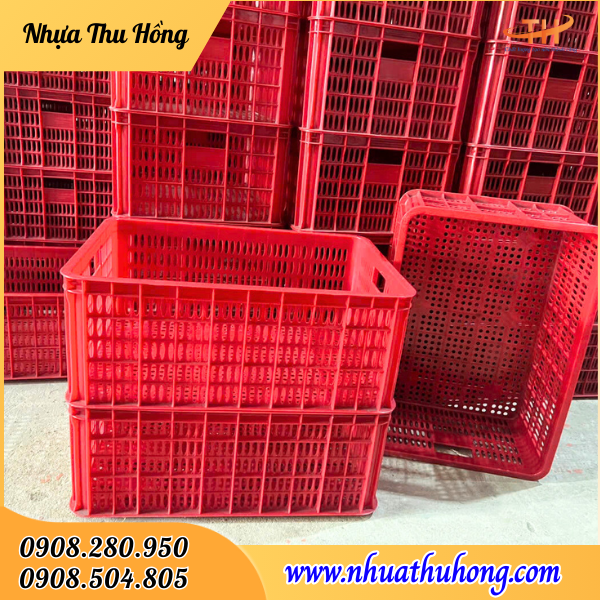 Sọt nhựa vuông công nghiệp giá rẻ nhiều màu bán sỉ tại HCM 2 Sọt nhựa giá rẻ bền đẹp