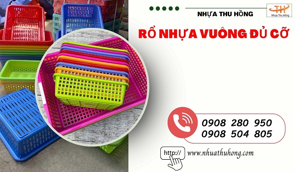Nguồn sỉ rổ nhựa vuông giá rẻ nhất HCM 1 ro nhua vuong 1