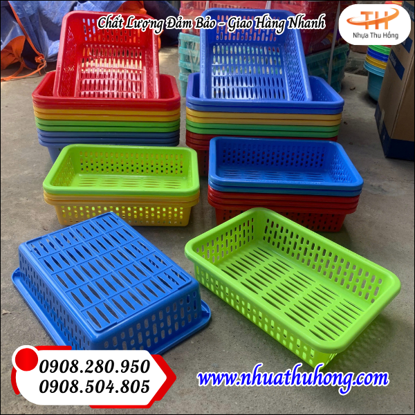 Nguồn sỉ rổ nhựa vuông giá rẻ nhất HCM 2 "Rổ Nhựa Vuông, Chữ Nhật Sỉ Rẻ, Chất Lượng Tốt"