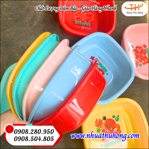 Nguồn thau nhựa giá sỉ rẻ đủ kiểu chất lượng tốt 3 thau nhựa vuông rẻ đẹp bền