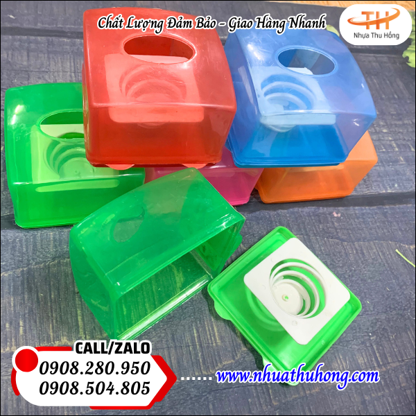 Hộp đựng khăn giấy giá rẻ chất lượng hàng sẵn kho 5 hop nhua dung khan giay nhieu mau