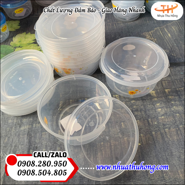 Thố nhựa tròn giá sỉ rẻ chất lượng cao - Hàng sẵn kho HCM 4 Thố nhựa tròn tiện lợi cho gia đình