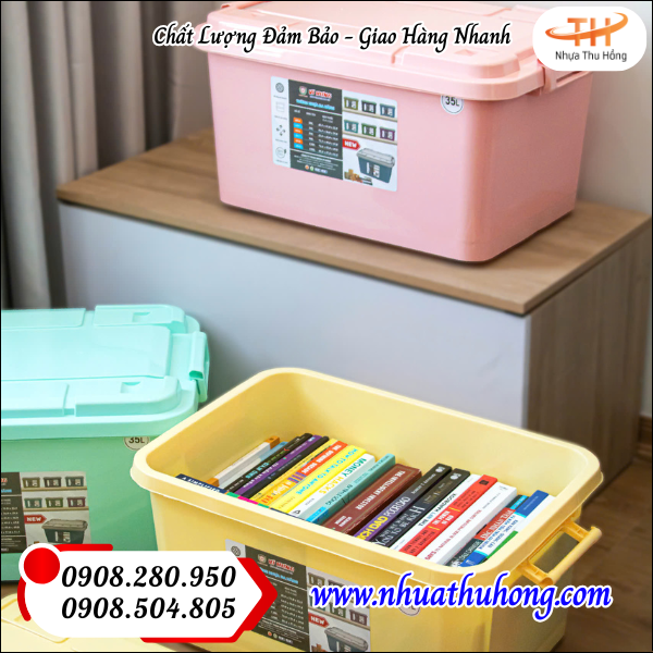 Điểm sỉ thùng nhựa có bánh xe giá rẻ đảm bảo chất lượng 4 thung nhua dung do gia si