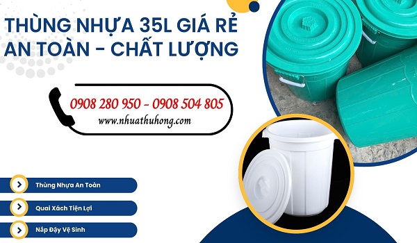 Thùng nhựa 35l bán sỉ rẻ giá tốt tận kho 1 thung nhua
