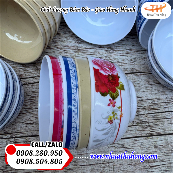 Mua chén nhựa giá rẻ ở đâu? nguồn hàng sỉ tốt chiết khấu cao 4 chen nhua hoa