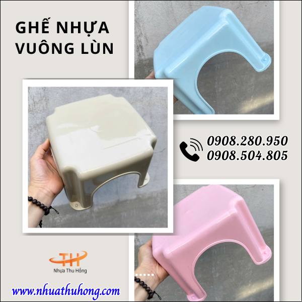 Bán sỉ lẻ ghế nhựa vuông lùn giá rẻ đủ màu bền đẹp 3 Ghế nhựa nhỏ gọn tiện lợi