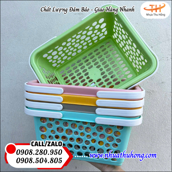 Bán sỉ giỏ nhựa đa năng đa dạng mẫu mã giá rẻ bất ngờ 2 gio nhua co quai