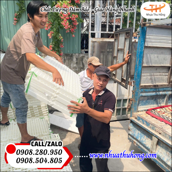 Giao 400 Tấm Sàn Nhựa Trắng Chất Lượng Cao Tại Công Ty Nhựa Thu Hồng 3 Sàn nhựa chịu lực tốt