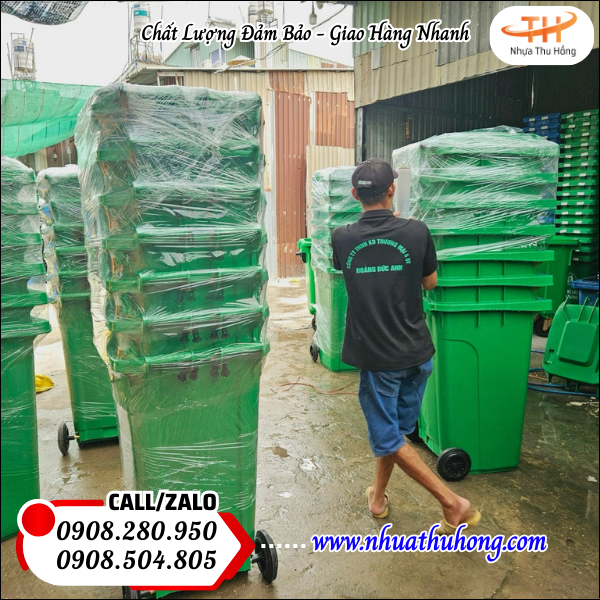 Mua sỉ thùng rác nhựa 240 lít giá rẻ có bánh xe chiết khấu cao 5 Bán sỉ thùng rác công nghiệp 240L