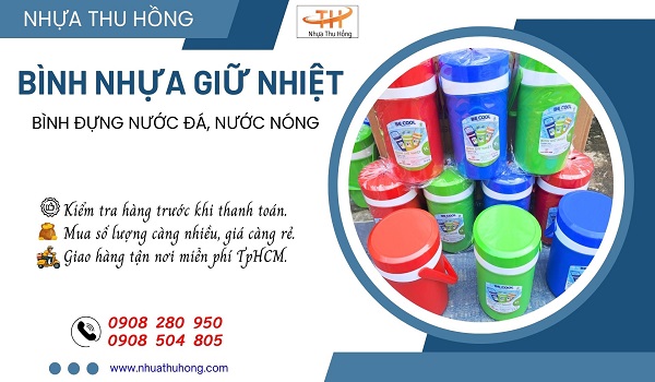 Địa chỉ mua bình nhựa giữ nhiệt giá rẻ chất lượng hàng sẵn tại TPHCM 1 binh nhua giu nhiet cong nhan