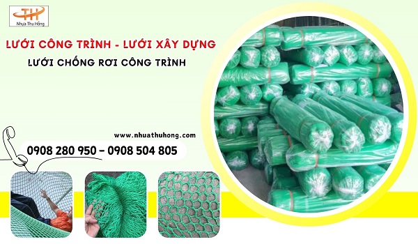 Lưới công trình xây dựng màu xanh giá sỉ rẻ đủ kích thước, giao nhanh 1 luoi cong trinh