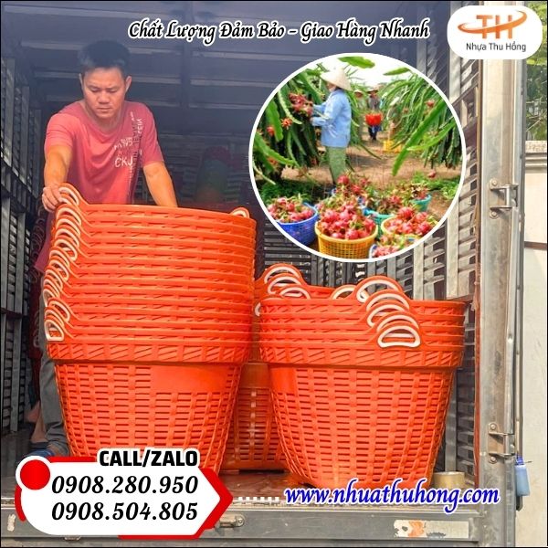 Giao 100 cái cần xé nhựa (rổ nhựa công nghiệp) cho khách sỉ nhà Thu Hồng 2 ro nhua cong nghiep